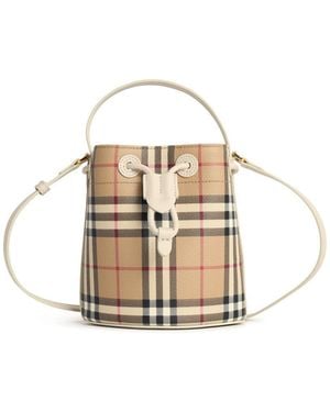 Burberry 'Vintage Check' Bucket Bag - Metallic
