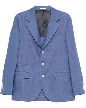 Brunello Cucinelli Linen Deconstructed Blazer - Blue