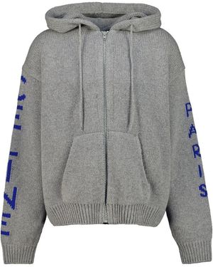 Celine Logo Wool Hoodie - Gray
