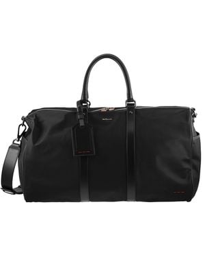 Kiton Nylon Travel Holdall With Leather Details - Black