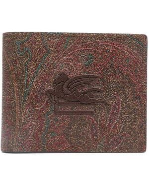 Etro Pagaso Wallet With Print - Brown