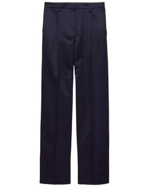 Prada Pleated Cotton Pants - Blue