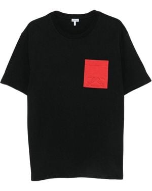 Loewe Logo Cotton T-Shirt - Black