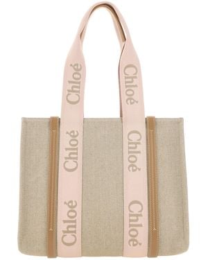 Chloé Chloé Woody Shoulder Bag - Natural