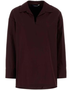 Max Mara S Maxmara Aubergine Poplin Cristel Blouse - Purple
