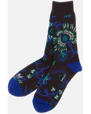 Sacai Floral Socks - Blue