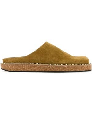 Loewe Paula's Ibiza Mustard Suede Paula S Ibiza Slippers - Brown