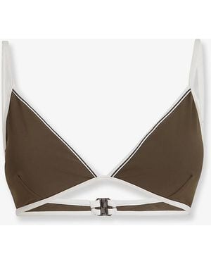 Brunello Cucinelli Nylon Bikini Top With Monile Details - Gray