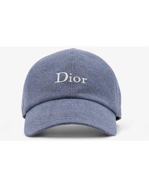 Dior Dior Cotton Hat With Embroidered Logo On The Front - Blue
