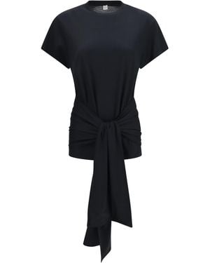 TOTEME Jersey T-Shirt Draped Waist - Black