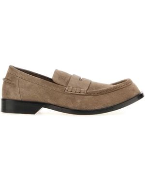 Loewe Cappuccino Suede Bobine Loafers - Brown