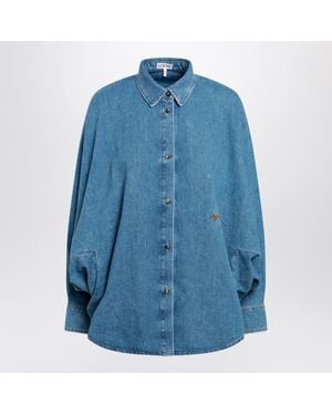 Loewe Light Washed Cotton Denim Shirt - Blue