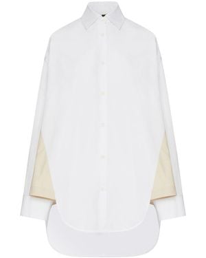 Loewe X Paula's Ibiza Asymmetric Cotton Poplin Shirt - White