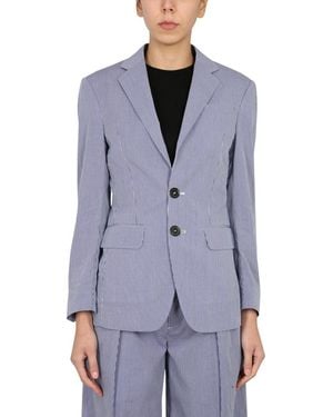 DSquared² Relaxed Fit Light Pinstripe Blazer - Purple