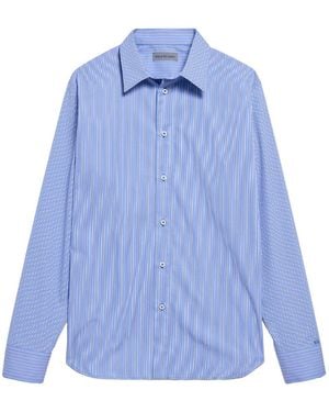 Balenciaga Striped Poplin Shirt - Blue