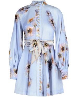 Zimmermann Lilac Linen Dress - Blue