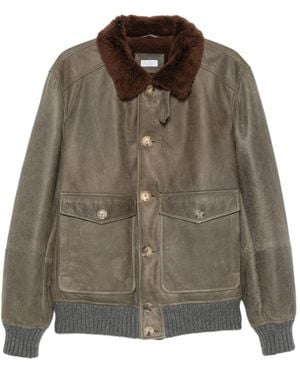 Brunello Cucinelli Leather Jacket - Brown
