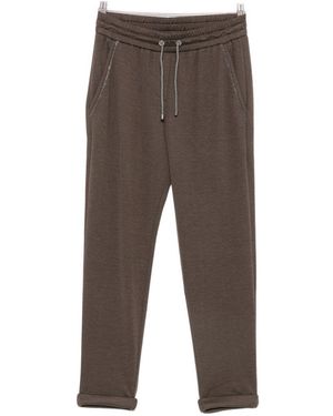 Brunello Cucinelli Cotton And Silk Pants - Gray