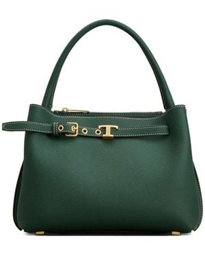Tod's Leather Mini Handbag With T-Timeless Accessory And Detachable Strap - Green