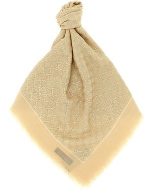 Gucci Gg Lamé Shawl - Natural
