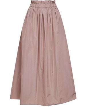 Herno Powder New Techno Taffeta Long Skirt - Pink