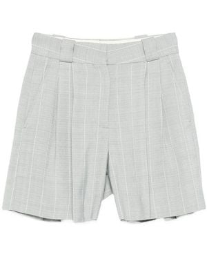 Blazé Milano After You Fell Pinstripe Pleated Shorts - Gray