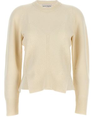 McQueen Mcqueen 'Chevron Corset' Sweater - Natural