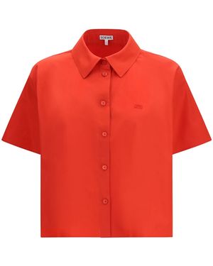 Loewe Short Sleeve Trapeze Shirt - Red