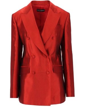 Dolce & Gabbana Dolce & Gabbana Double-Breasted Mikado Jacket - Red