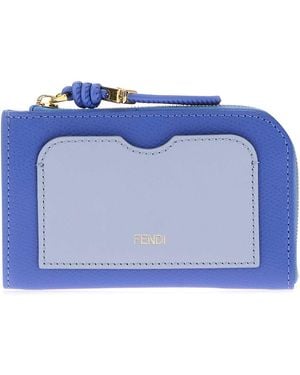 Fendi Leather Coin Purse - Blue
