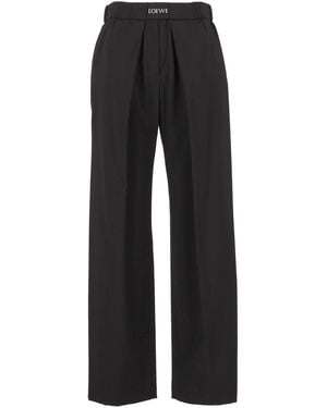 Loewe Stretch Wool Pants - Black
