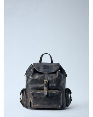 Miu Miu Leather Backpack - Blue