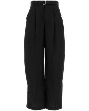 Sacai Twill Wide-Leg Pant - Black
