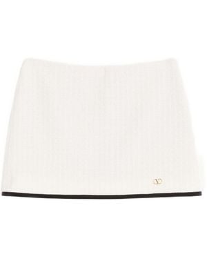 Valentino Tweed Cotton Skirt Pants - White