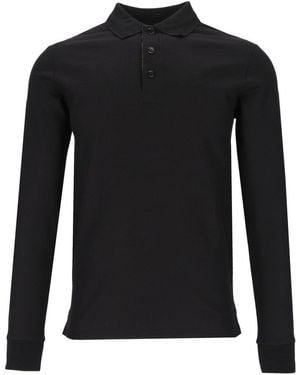 Burberry Long-Sleeve Polo Shirt - Black