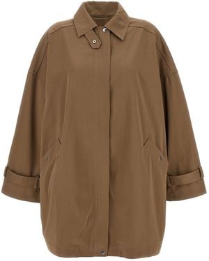 TOTEME Cotton Trench Coat - Brown