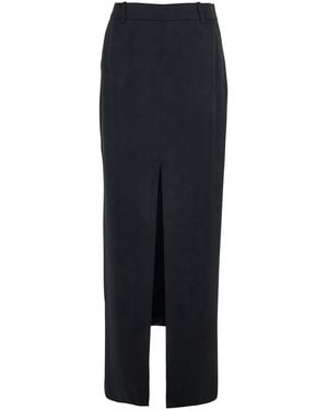Tom Ford Long Skirt With Concealed Side Zip Closure And Single Front Slit - Black