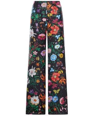 Gucci Printed Silk Twill Pants - White