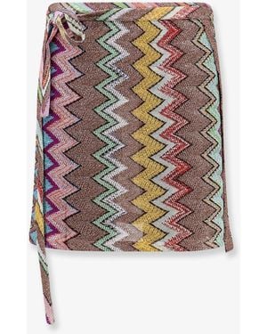 Missoni Lurex Skirt With Iconic Motif - White