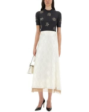 Fendi Wool Dress With Embroidery - Black