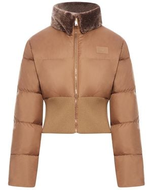 Fendi Short Heritage Down Jacket - Brown