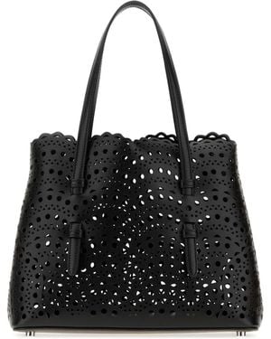 Alaïa Leather Mina 25 Handbag - Black