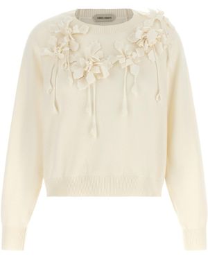 Alberta Ferretti Embroidered Flower Sweater - White