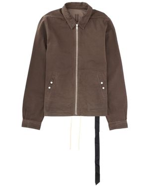 Rick Owens Jacket Zipfront Cotton - Brown