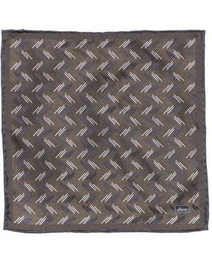 Brioni Pritned Silk Foulard - Gray