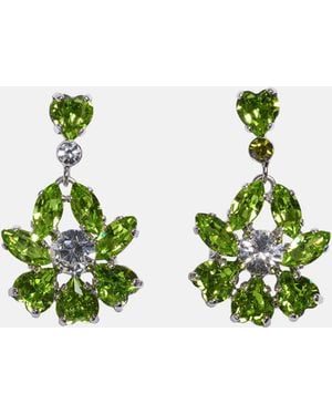 Simone Rocha Heartbloom Drop Earrings - Green