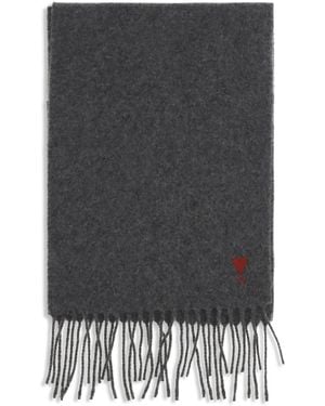 Ami Paris Quota Ami De Coeur Wool Scarf - Black