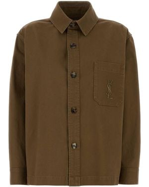 Saint Laurent Cotton Blend Shirt - Brown