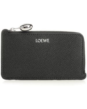 Loewe Pebble Square Card Holder - Black
