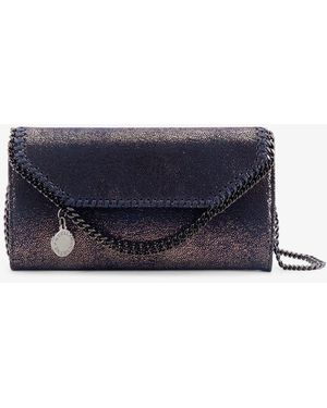 Stella McCartney Falabella Shaggy Deer Fabric Wallet - Blue